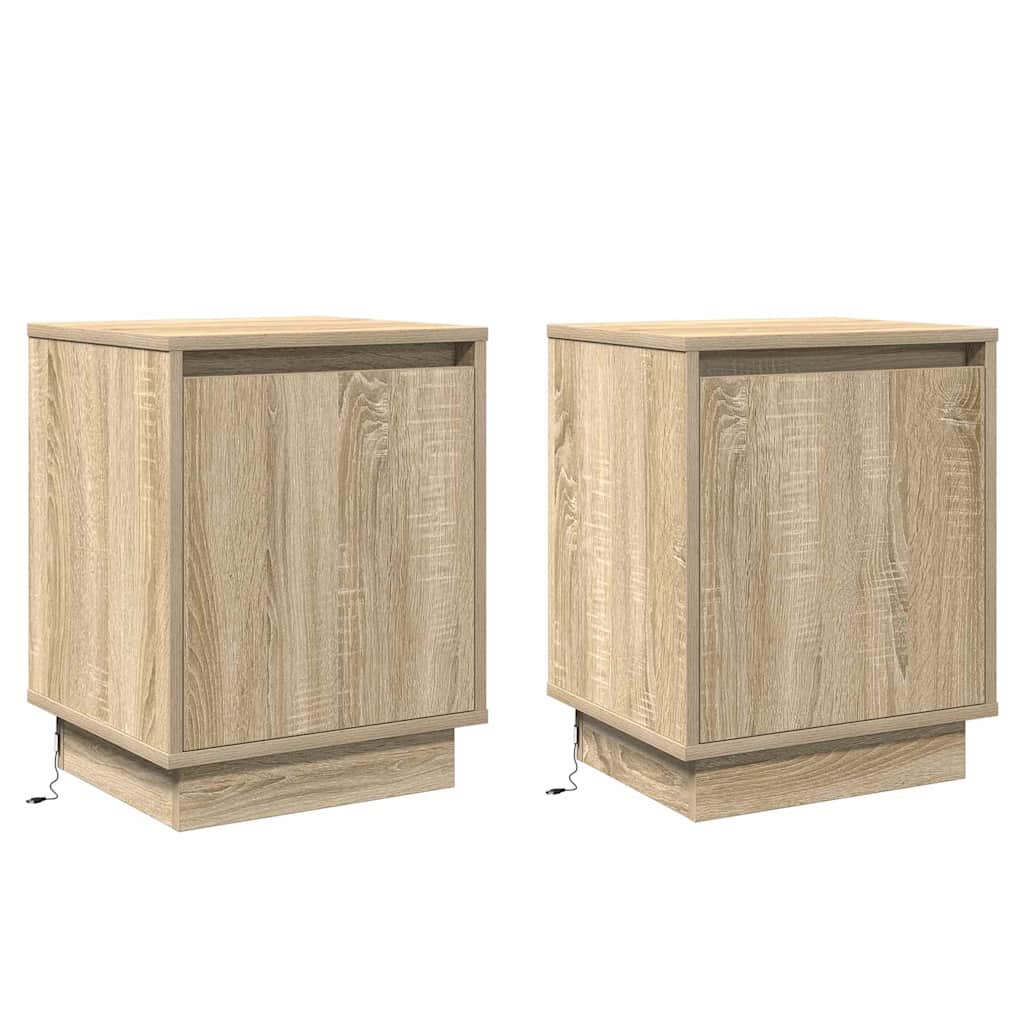 Dulap de noapte cu 2 pcs Stejar sonoma 39 x 34.5 x 50 cm GartenMobel Dekor