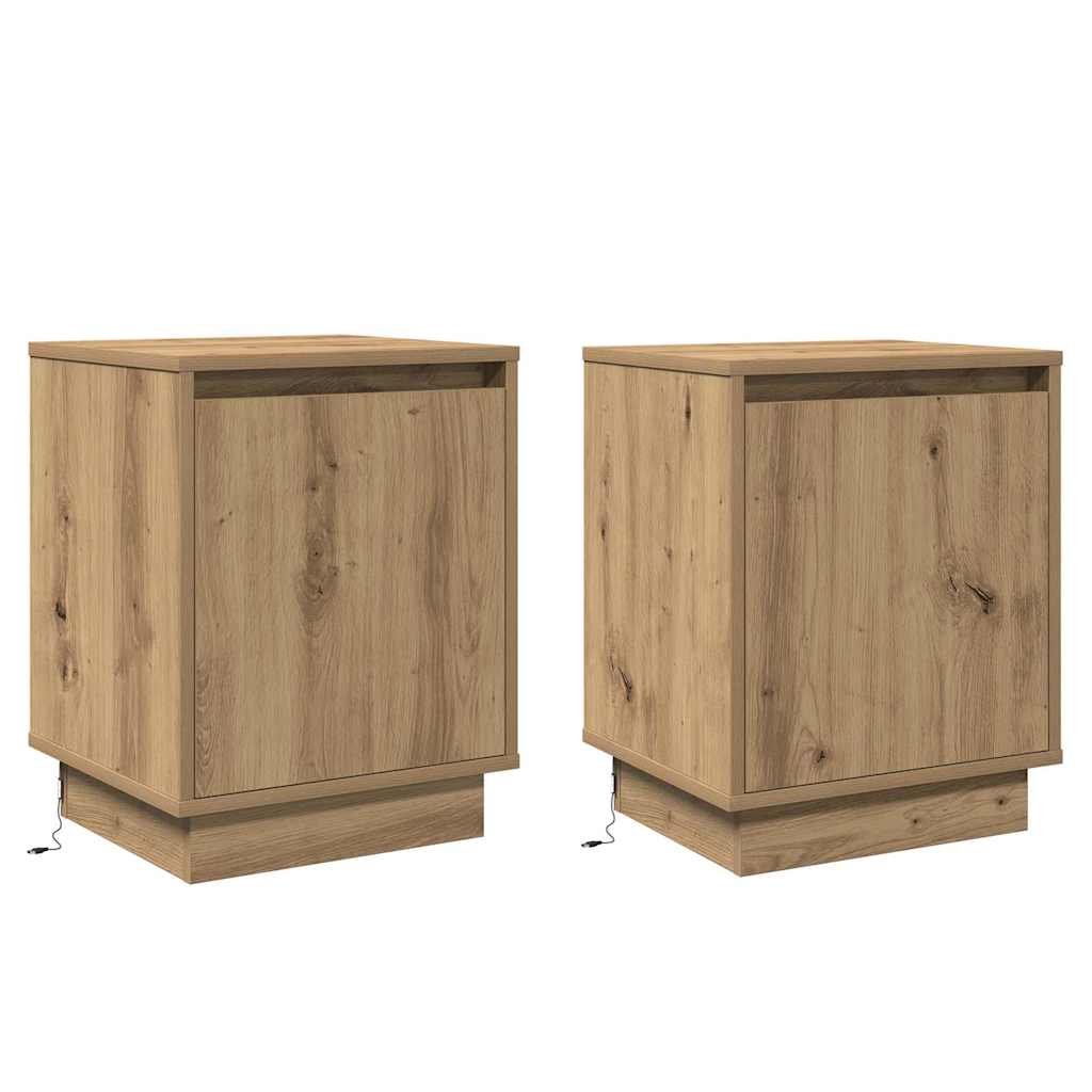 Dulap de noapte cu 2 pcs stejar artizanal 39 x 34.5 x 50 cm GartenMobel Dekor
