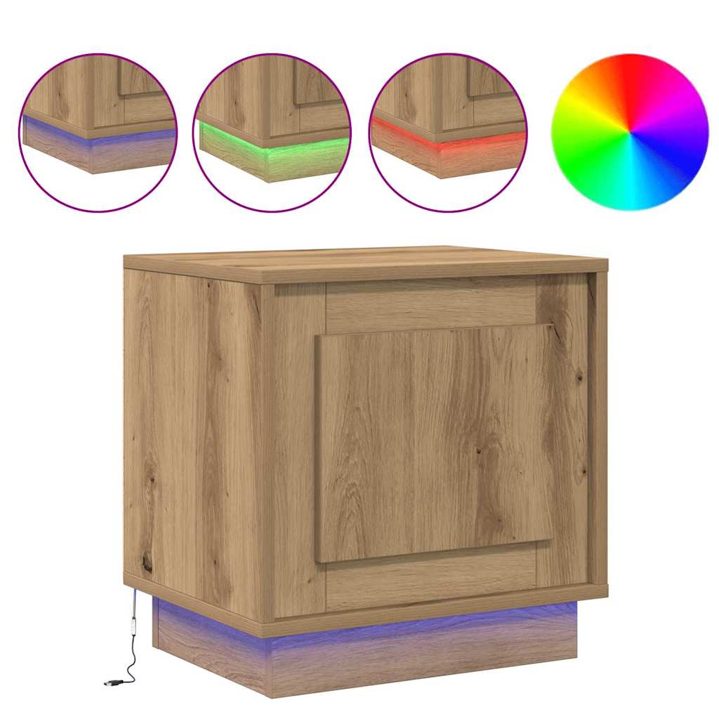 Dulap de noapte cu 2 pcs stejar artizanal 44 x 34.5 x 45 cm GartenMobel Dekor