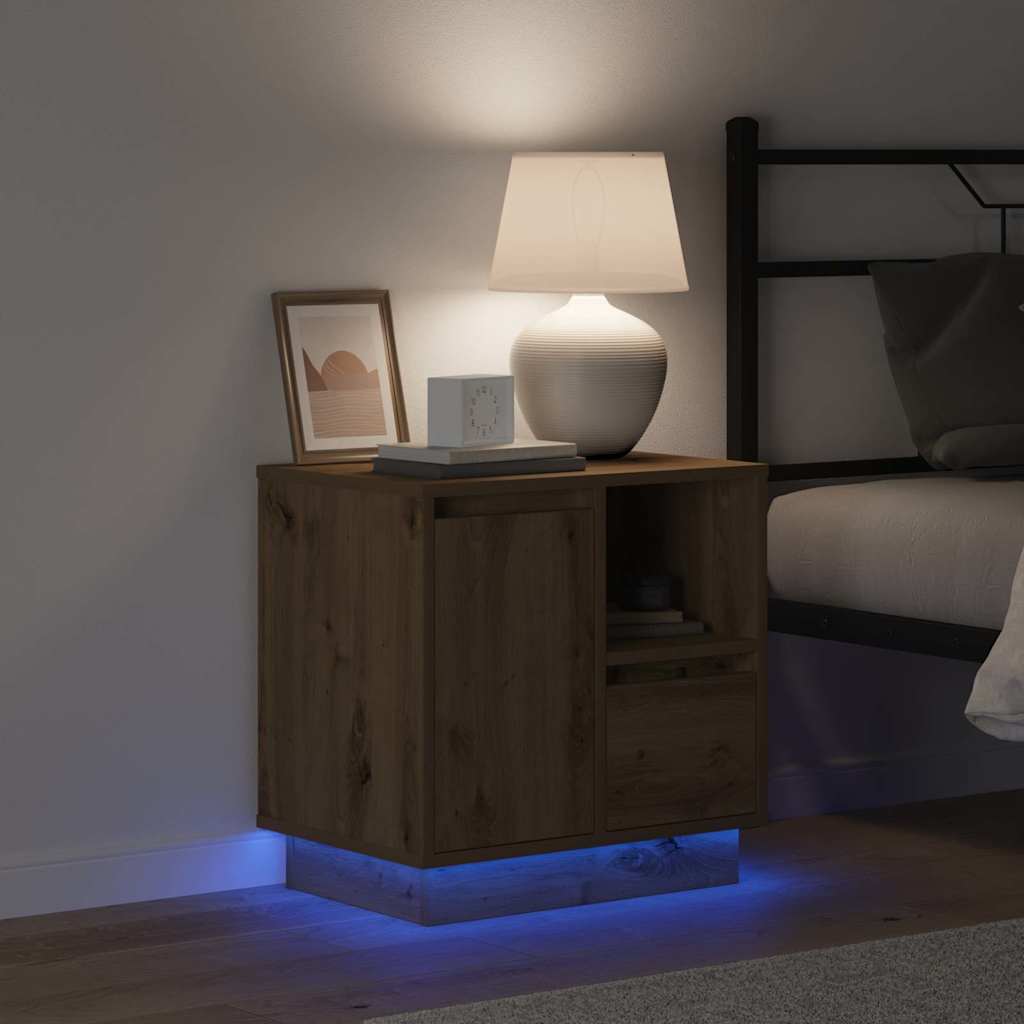 Dulap de noapte cu 2 pcs stejar artizanal 50 x 34.5 x 50 cm GartenMobel Dekor