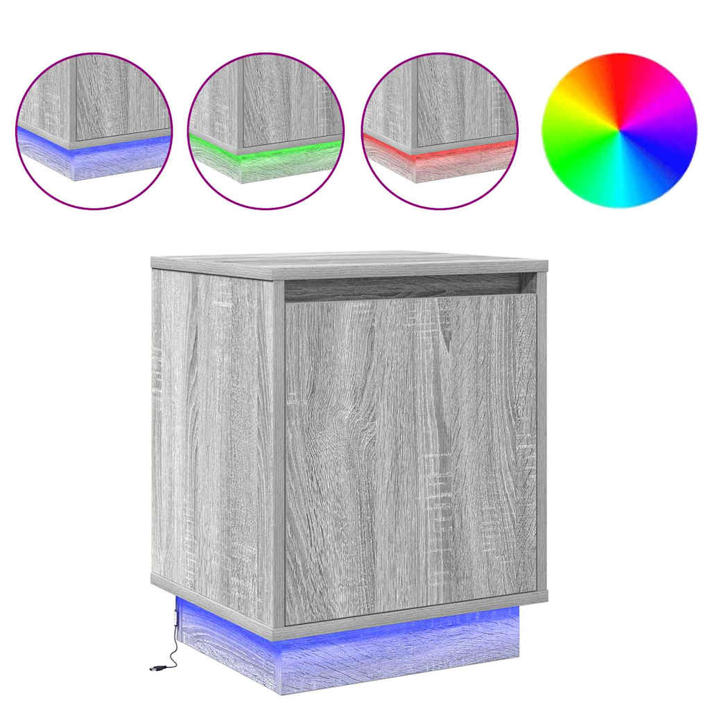 Dulap de noapte cu Gri 39 x 34.5 x 50 cm Lemn compozit GartenMobel Dekor