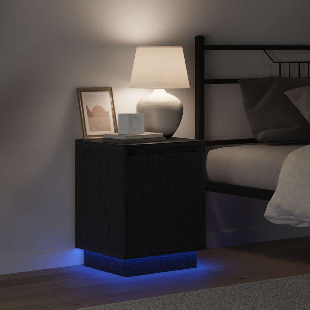 Dulap de noapte cu Negru 39 x 34.5 x 50 cm Lemn compozit GartenMobel Dekor