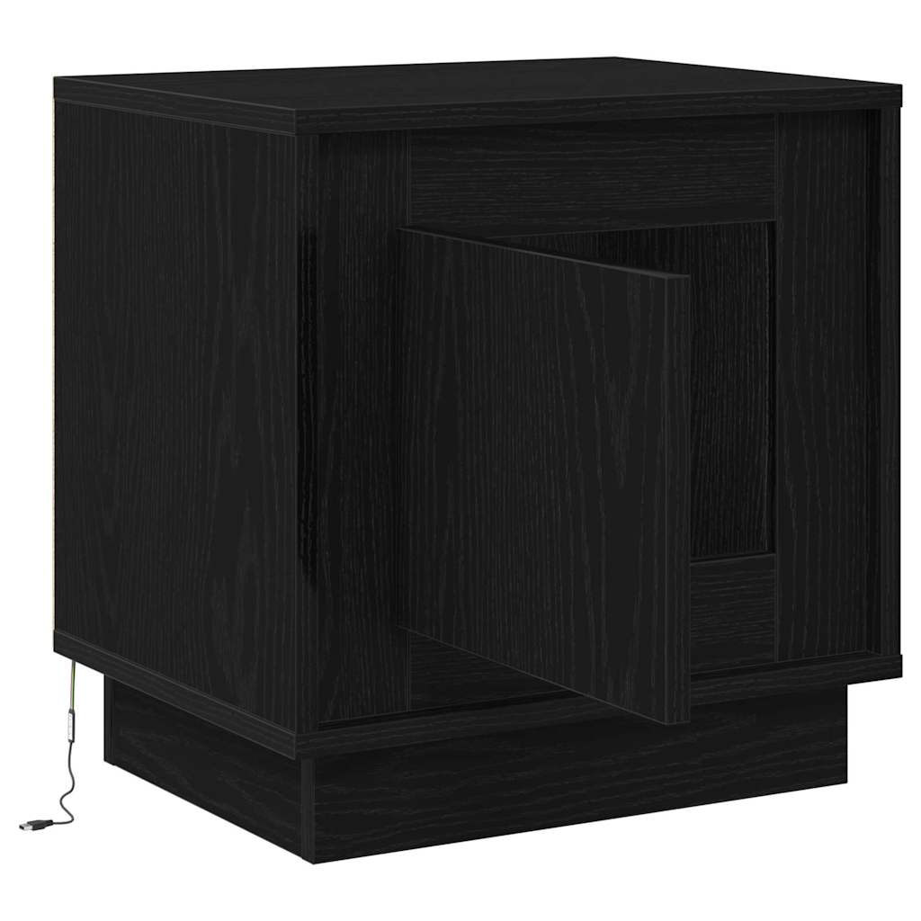 Dulap de noapte cu Negru 44 x 34.5 x 45 cm Lemn compozit GartenMobel Dekor