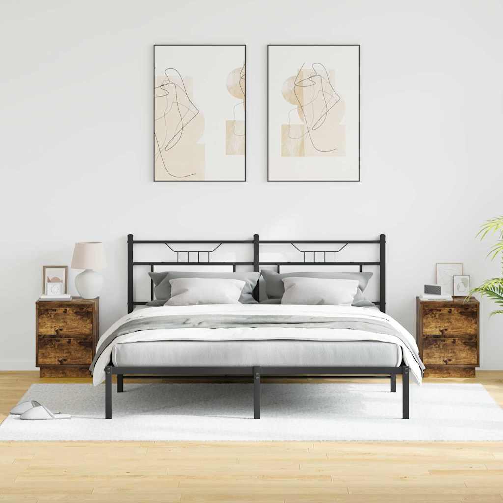 Dulap de noapte cu sertar 2 pcs Stejar afumat 39 x 34.5 x 50 cm GartenMobel Dekor