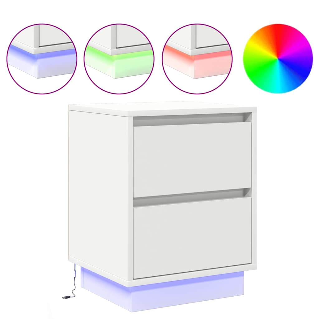 Dulap de noapte cu sertar Alb 39 x 34.5 x 50 cm Lemn compozit GartenMobel Dekor