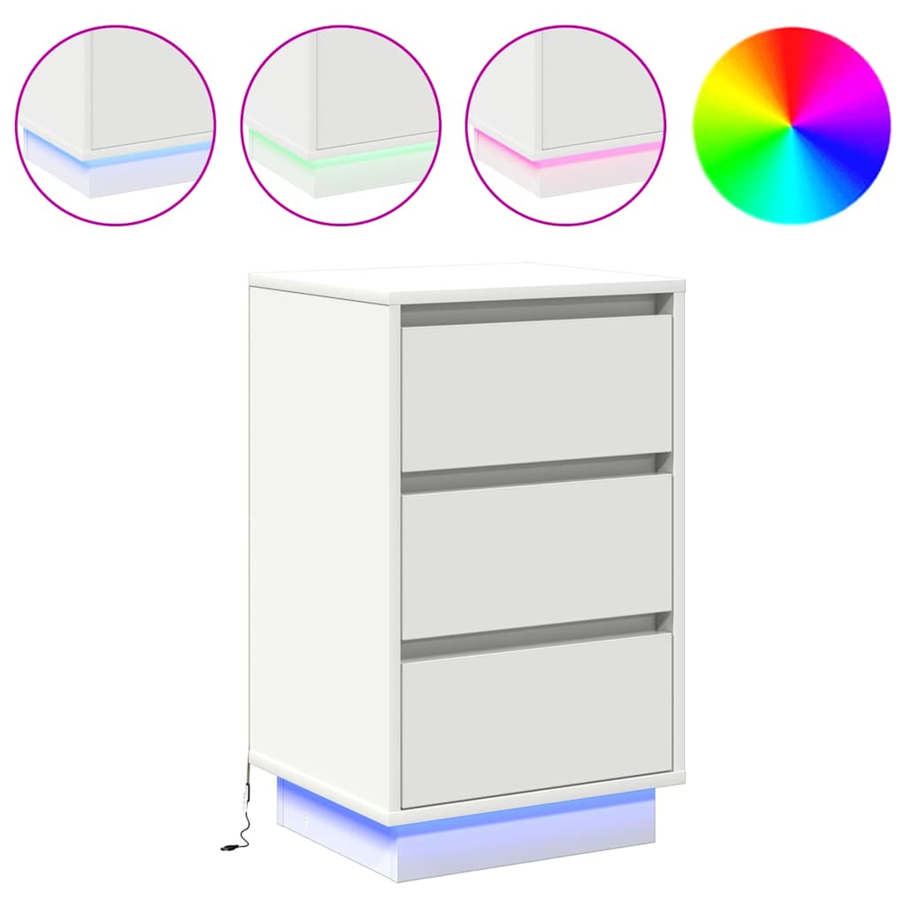 Dulap de noapte cu sertar Alb 39 x 34.5 x 65 cm Lemn compozit GartenMobel Dekor