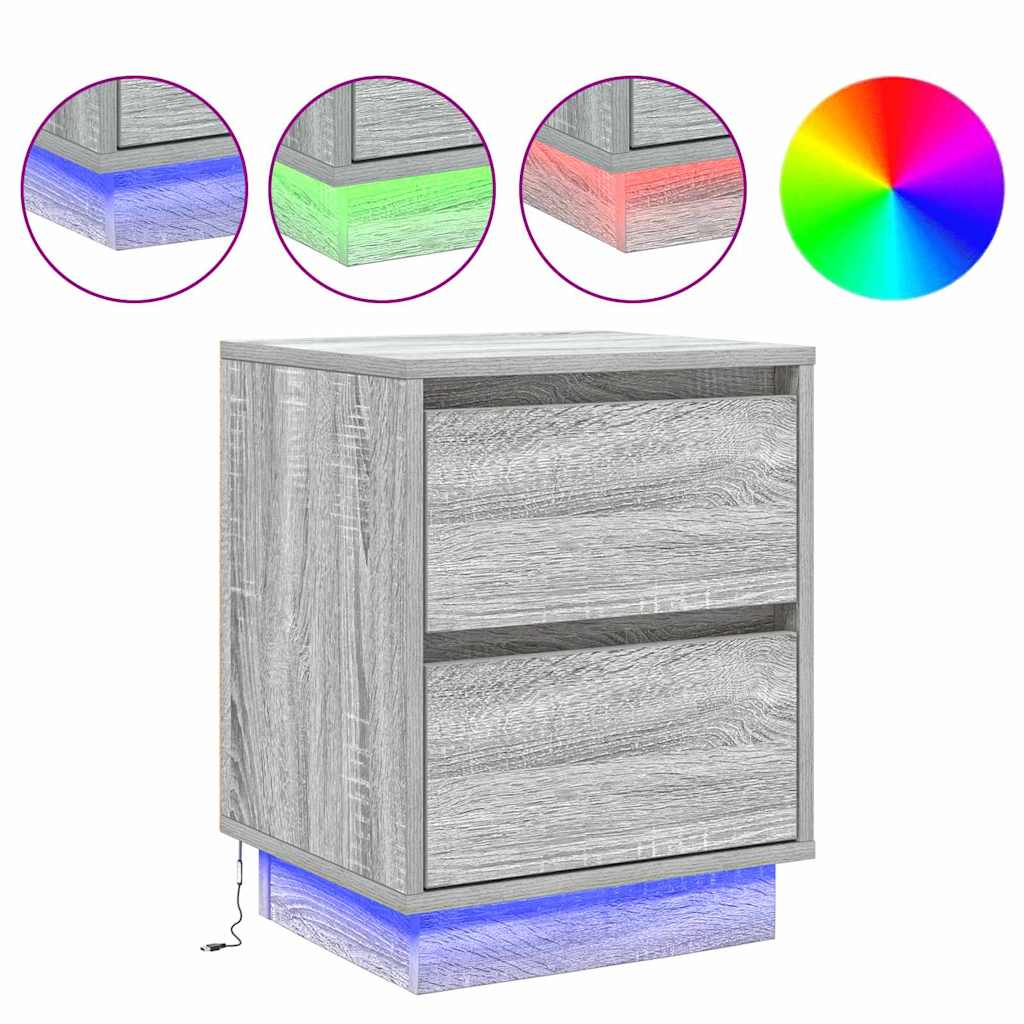 Dulap de noapte cu sertar Gri 39 x 34.5 x 50 cm Lemn compozit GartenMobel Dekor