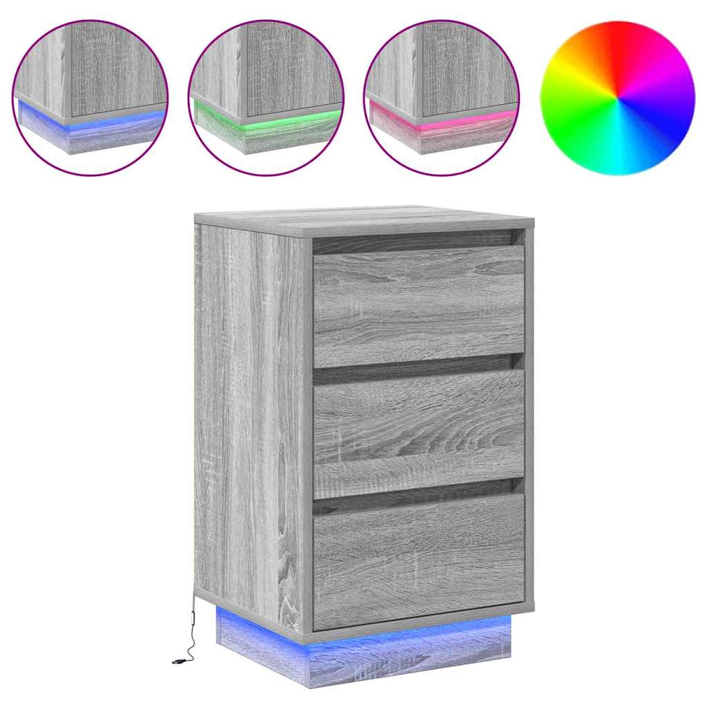 Dulap de noapte cu sertar Gri 39 x 34.5 x 65 cm Lemn compozit GartenMobel Dekor