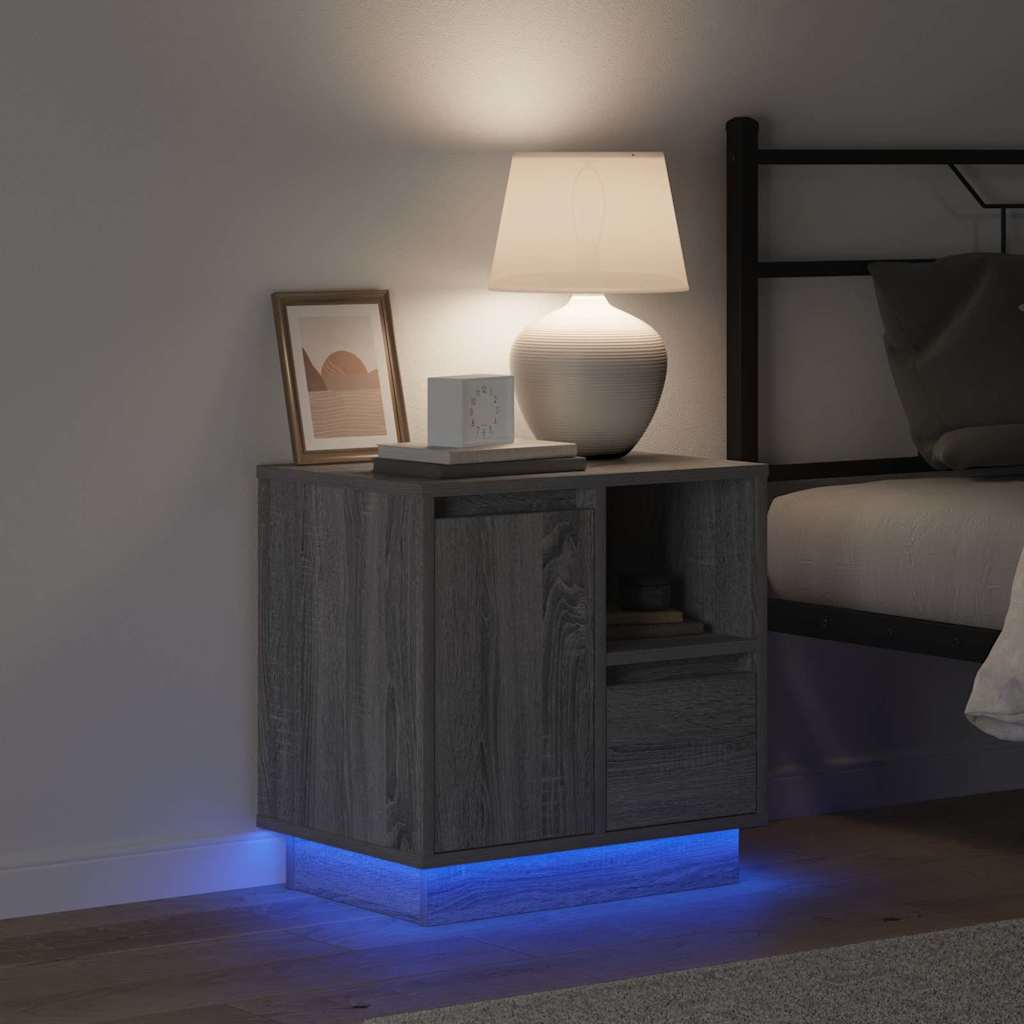 Dulap de noapte cu sertar Gri 50 x 34.5 x 50 cm Lemn compozit GartenMobel Dekor