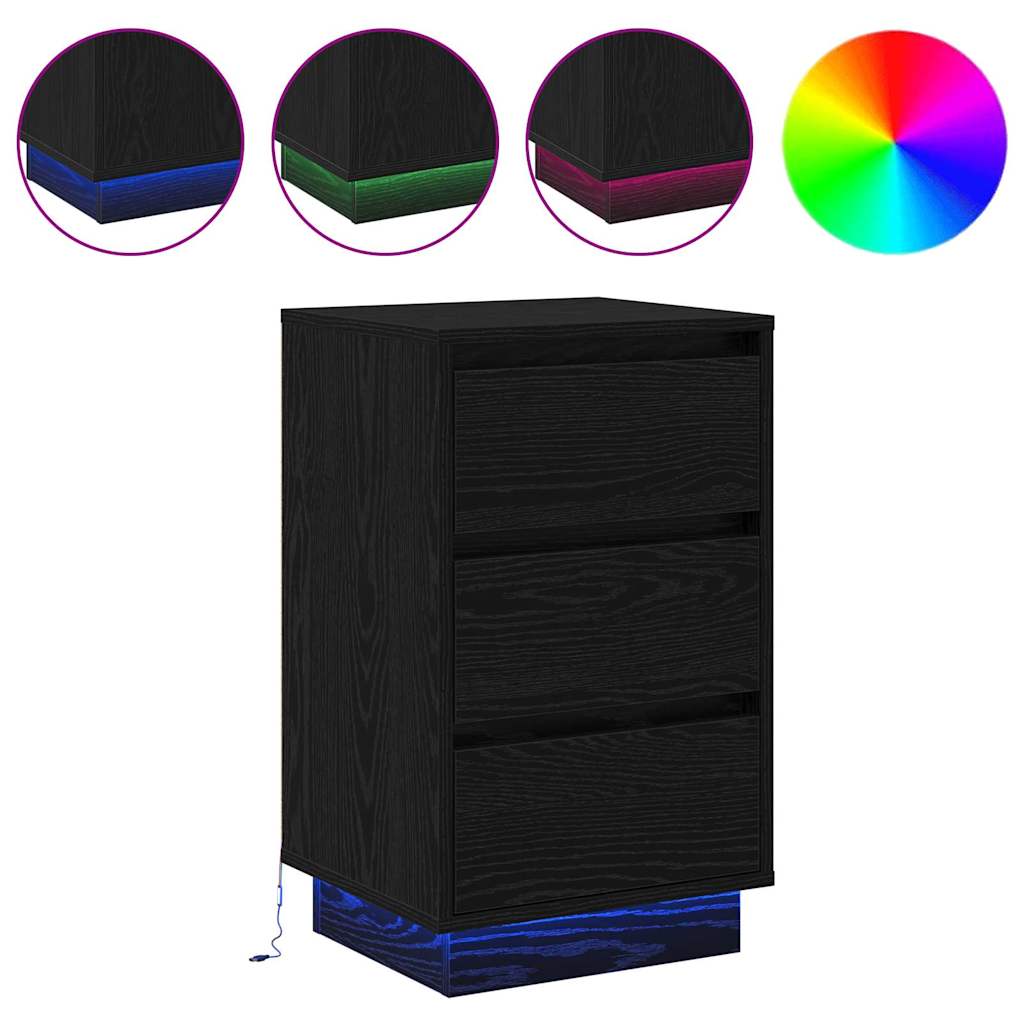 Dulap de noapte cu sertar Negru 39 x 34.5 x 65 cm Lemn compozit GartenMobel Dekor