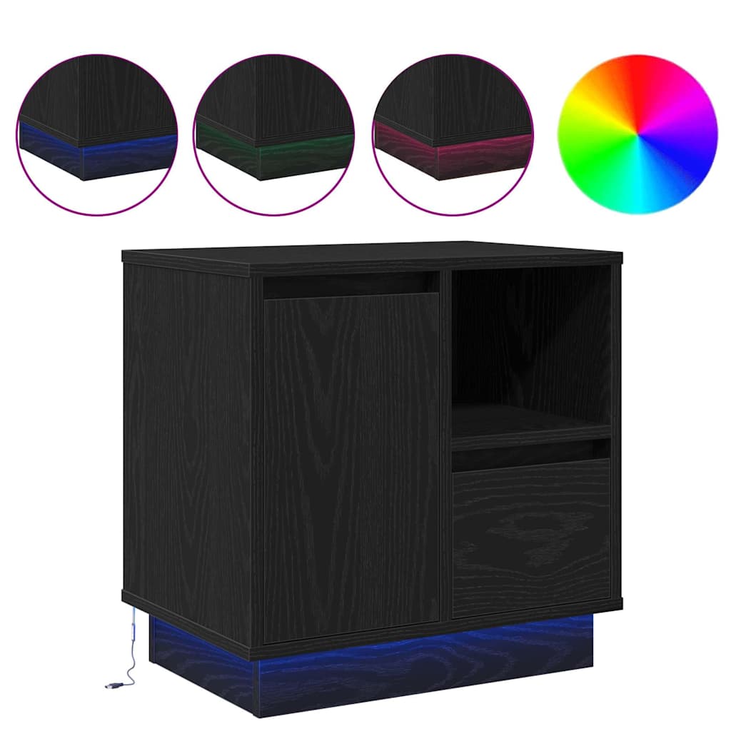 Dulap de noapte cu sertar Negru 50 x 34.5 x 50 cm Lemn compozit GartenMobel Dekor