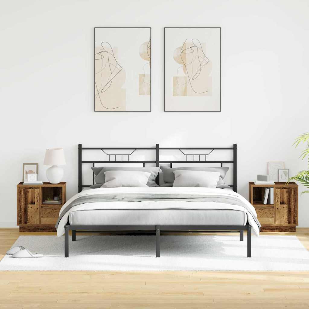 Dulap de noapte cu sertar cu 2 pcs Lemn Vechi 50 x 34.5 x 50 cm GartenMobel Dekor