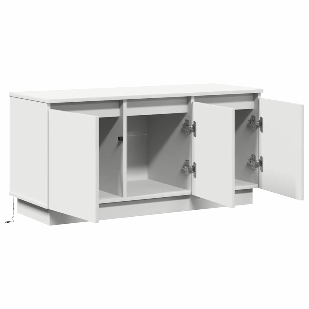 Cabinet TV cu LED Alb 100 x 38 x 49 cm Lemn compozit GartenMobel Dekor