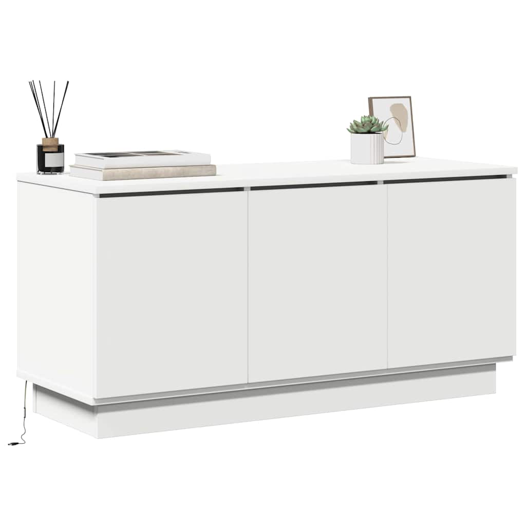 Cabinet TV cu LED Alb 100 x 38 x 49 cm Lemn compozit GartenMobel Dekor