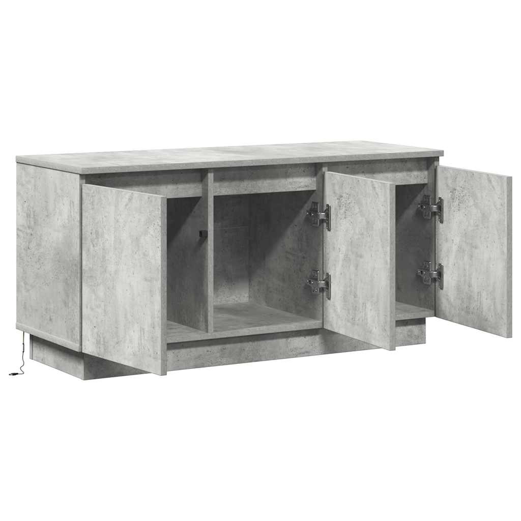 Cabinet TV cu LED Gri beton 100 x 38 x 49 cm Lemn compozit GartenMobel Dekor