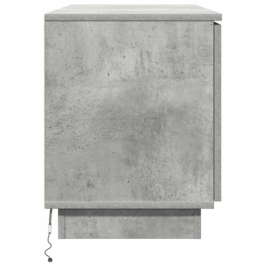 Cabinet TV cu LED Gri beton 100 x 38 x 49 cm Lemn compozit GartenMobel Dekor