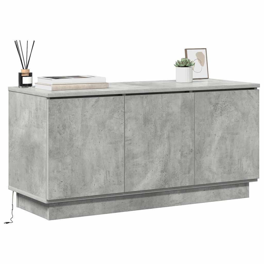 Cabinet TV cu LED Gri beton 100 x 38 x 49 cm Lemn compozit GartenMobel Dekor