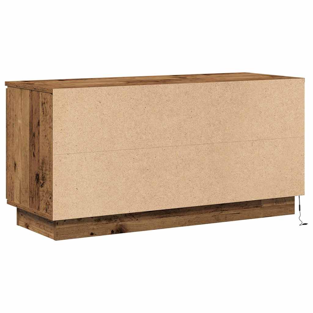 Cabinet TV cu LED Lemn Vechi 100 x 38 x 49 cm Lemn compozit GartenMobel Dekor