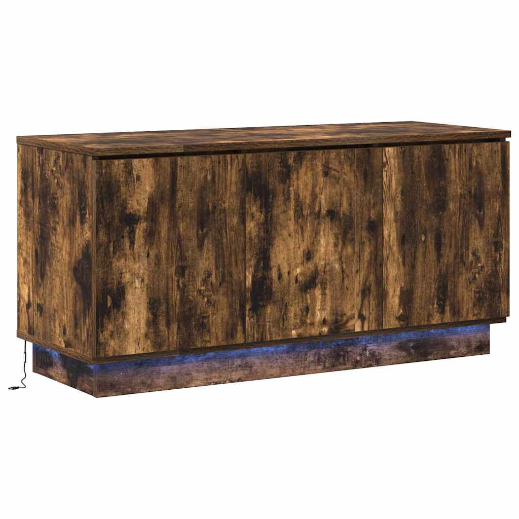 Cabinet TV cu LED Stejar afumat 100 x 38 x 49 cm Lemn compozit GartenMobel Dekor