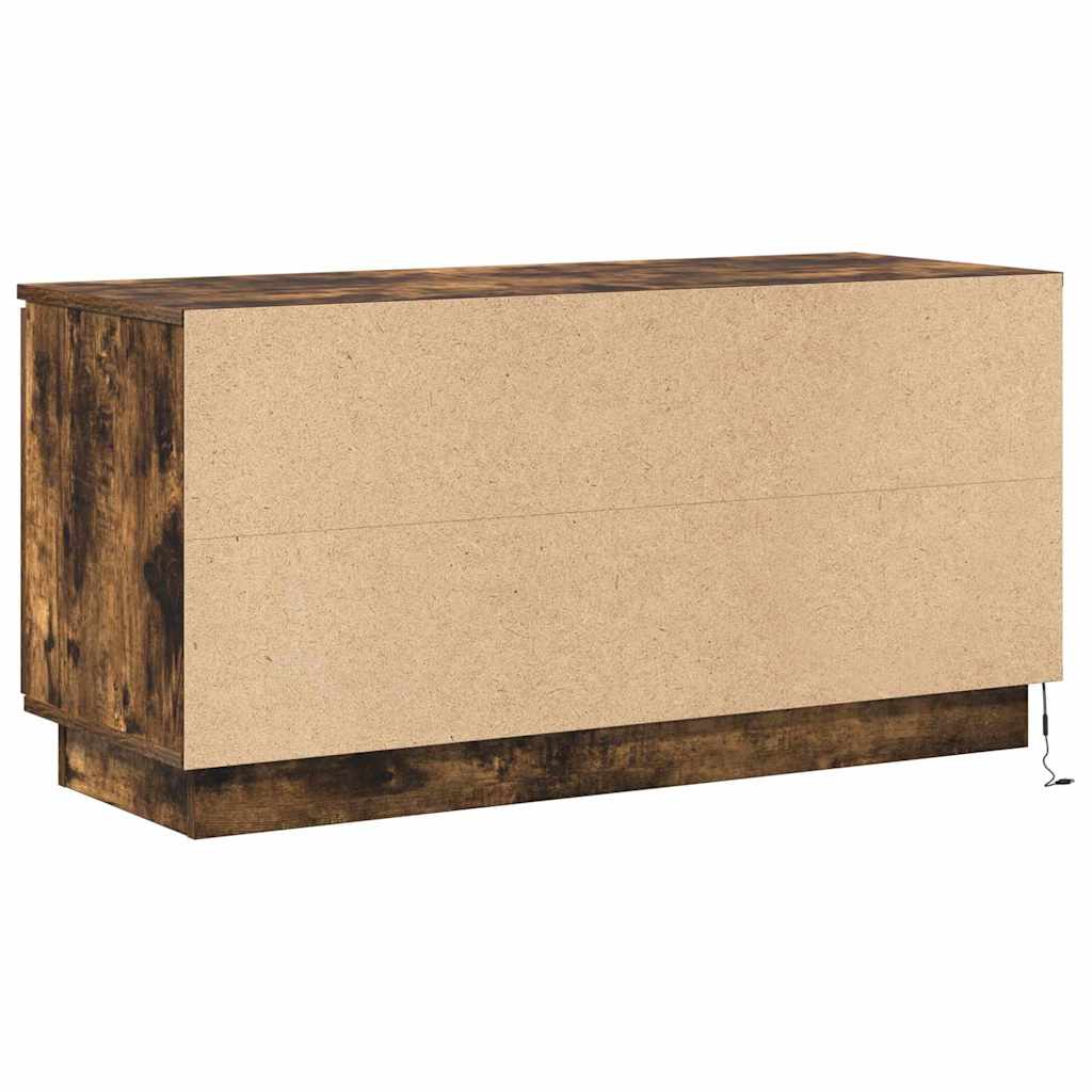 Cabinet TV cu LED Stejar afumat 100 x 38 x 49 cm Lemn compozit GartenMobel Dekor