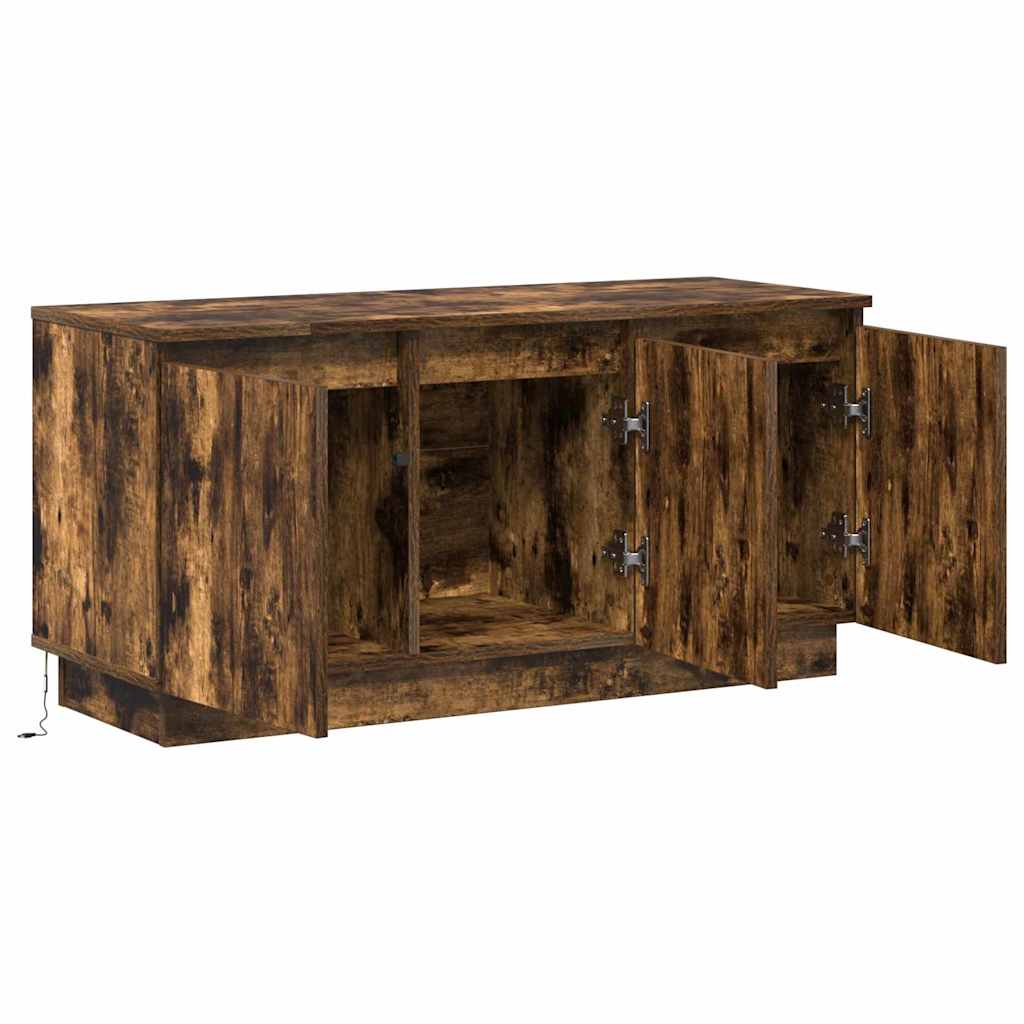 Cabinet TV cu LED Stejar afumat 100 x 38 x 49 cm Lemn compozit GartenMobel Dekor