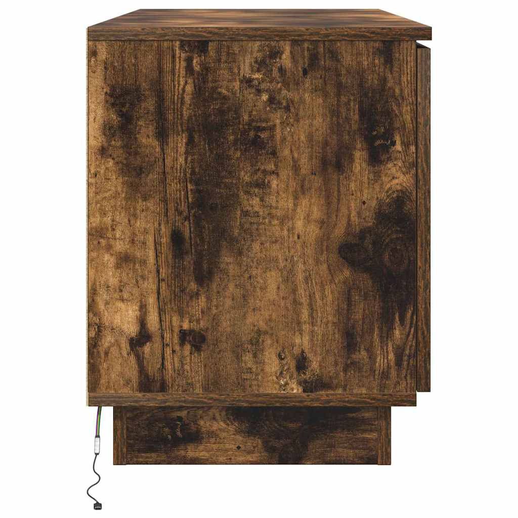 Cabinet TV cu LED Stejar afumat 100 x 38 x 49 cm Lemn compozit GartenMobel Dekor