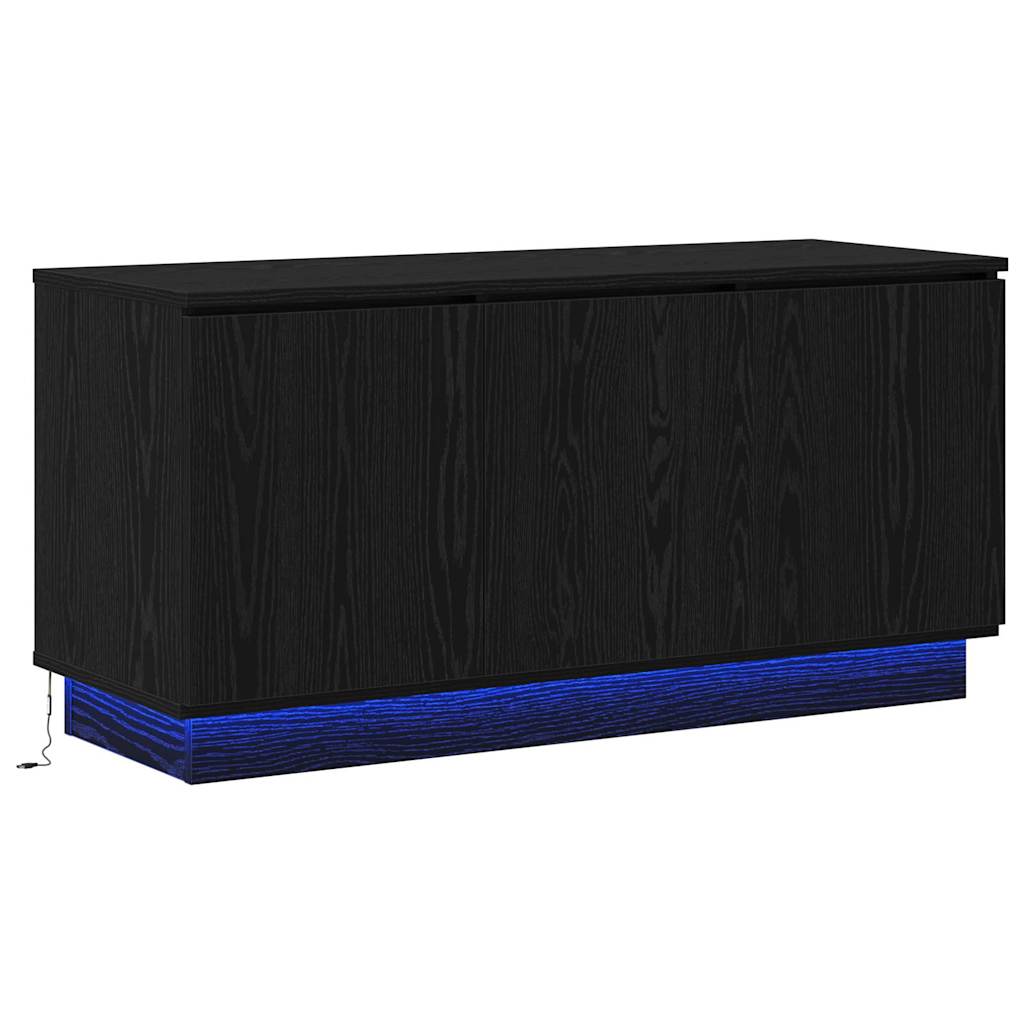 Cabinet TV cu LED Stejar negru 100 x 38 x 49 cm Lemn compozit GartenMobel Dekor