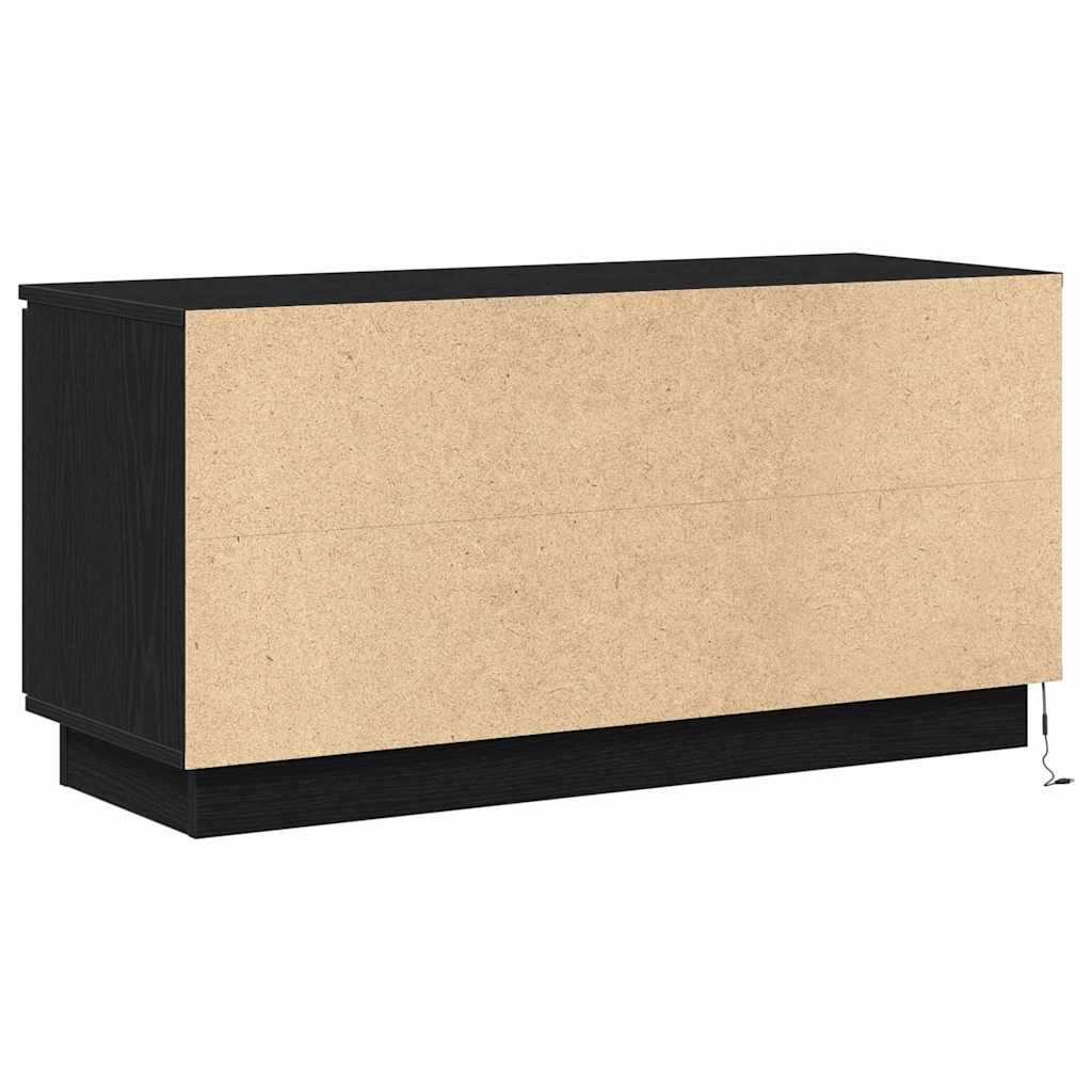 Cabinet TV cu LED Stejar negru 100 x 38 x 49 cm Lemn compozit GartenMobel Dekor