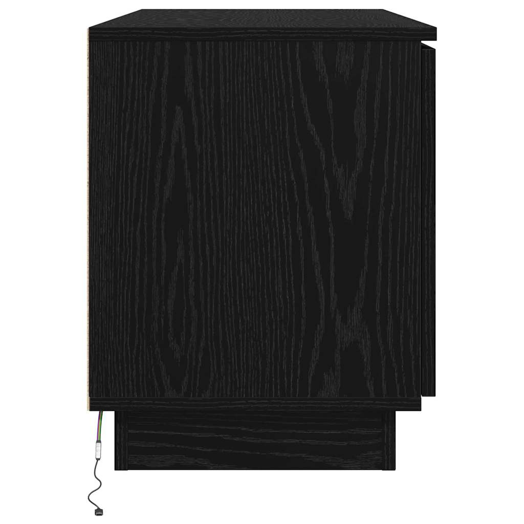 Cabinet TV cu LED Stejar negru 100 x 38 x 49 cm Lemn compozit GartenMobel Dekor