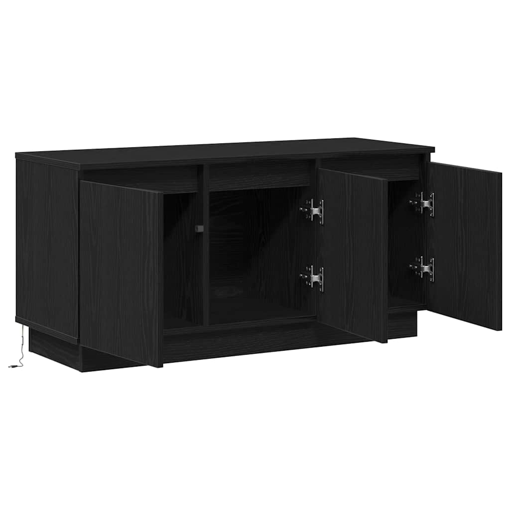 Cabinet TV cu LED Stejar negru 100 x 38 x 49 cm Lemn compozit GartenMobel Dekor