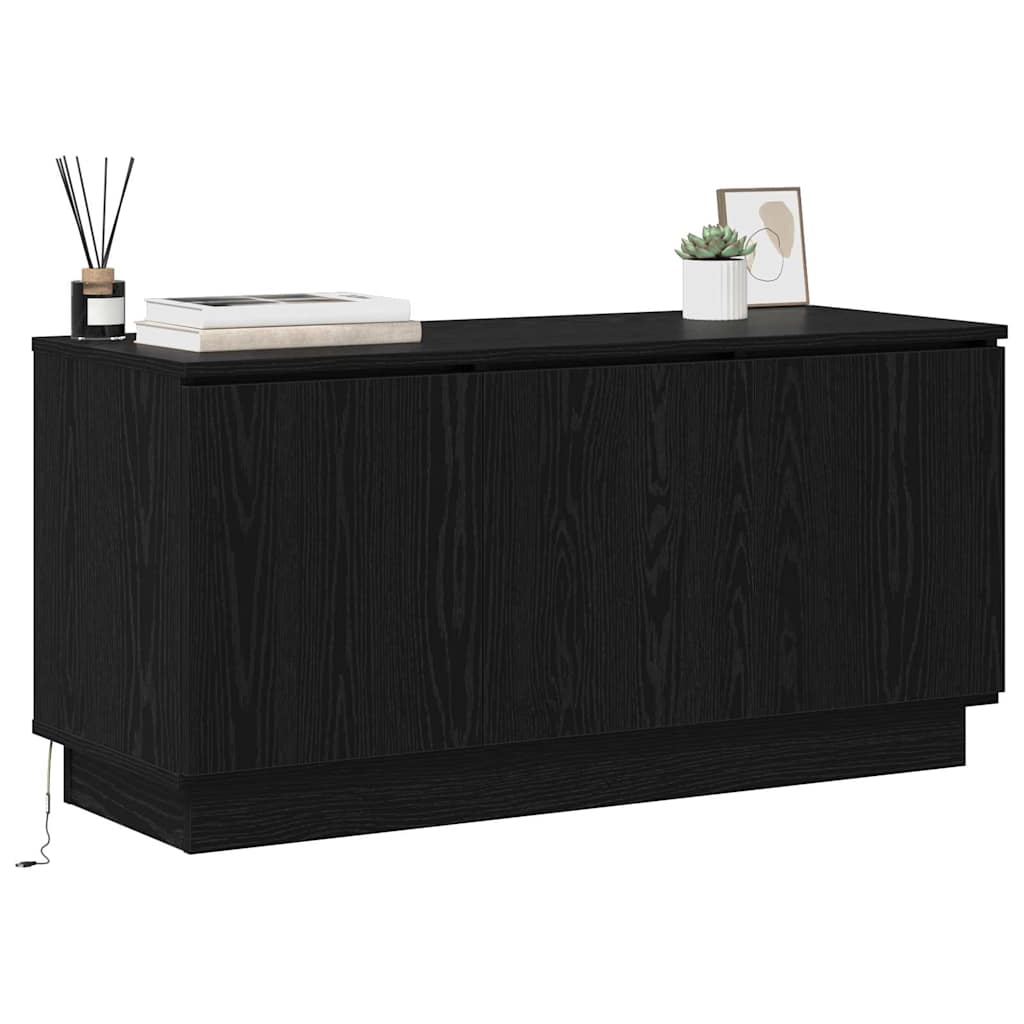 Cabinet TV cu LED Stejar negru 100 x 38 x 49 cm Lemn compozit GartenMobel Dekor