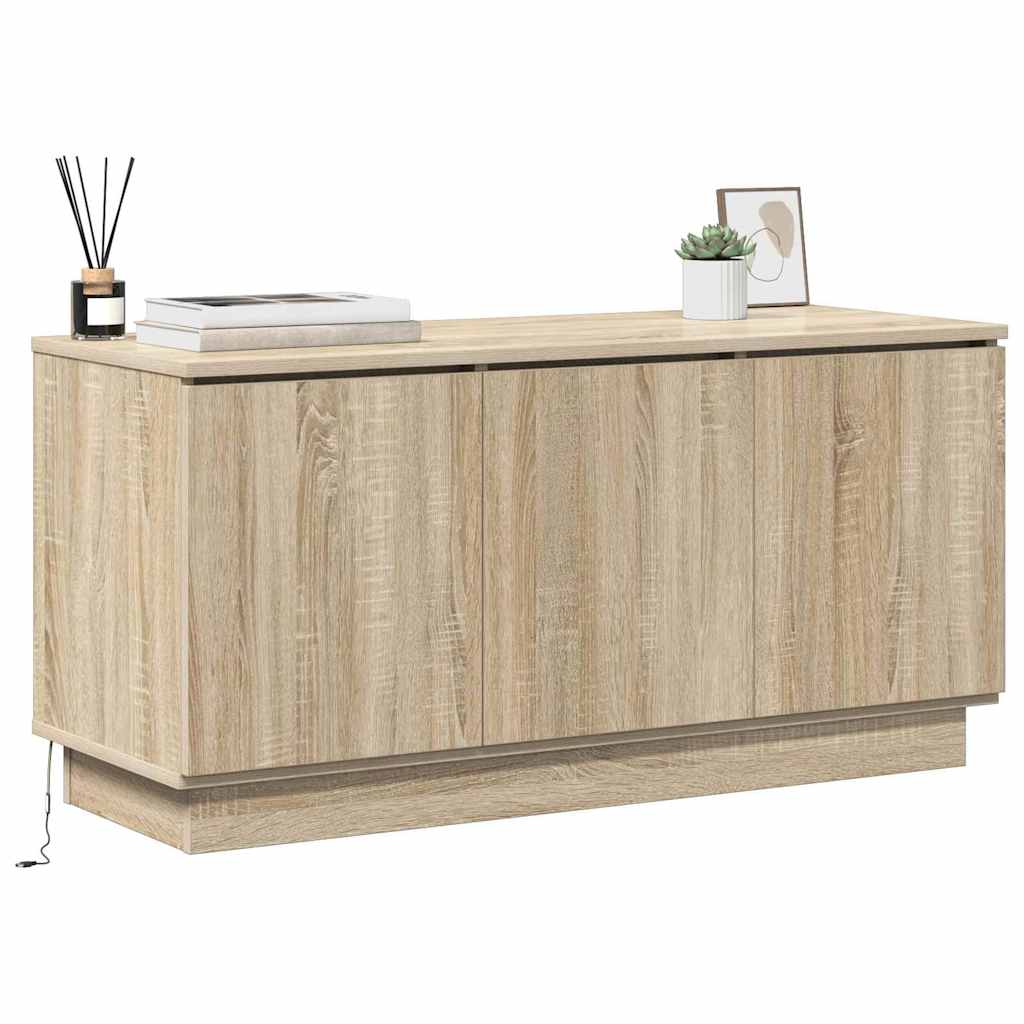 Cabinet TV cu LED Stejar sonoma 100 x 38 x 49 cm Lemn compozit GartenMobel Dekor