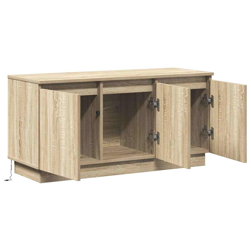 Cabinet TV cu LED Stejar sonoma 100 x 38 x 49 cm Lemn compozit GartenMobel Dekor