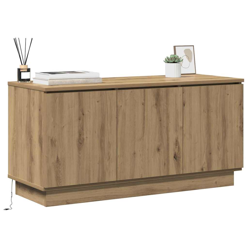 Cabinet TV cu LED stejar artizanal 100 x 38 x 49 cm GartenMobel Dekor