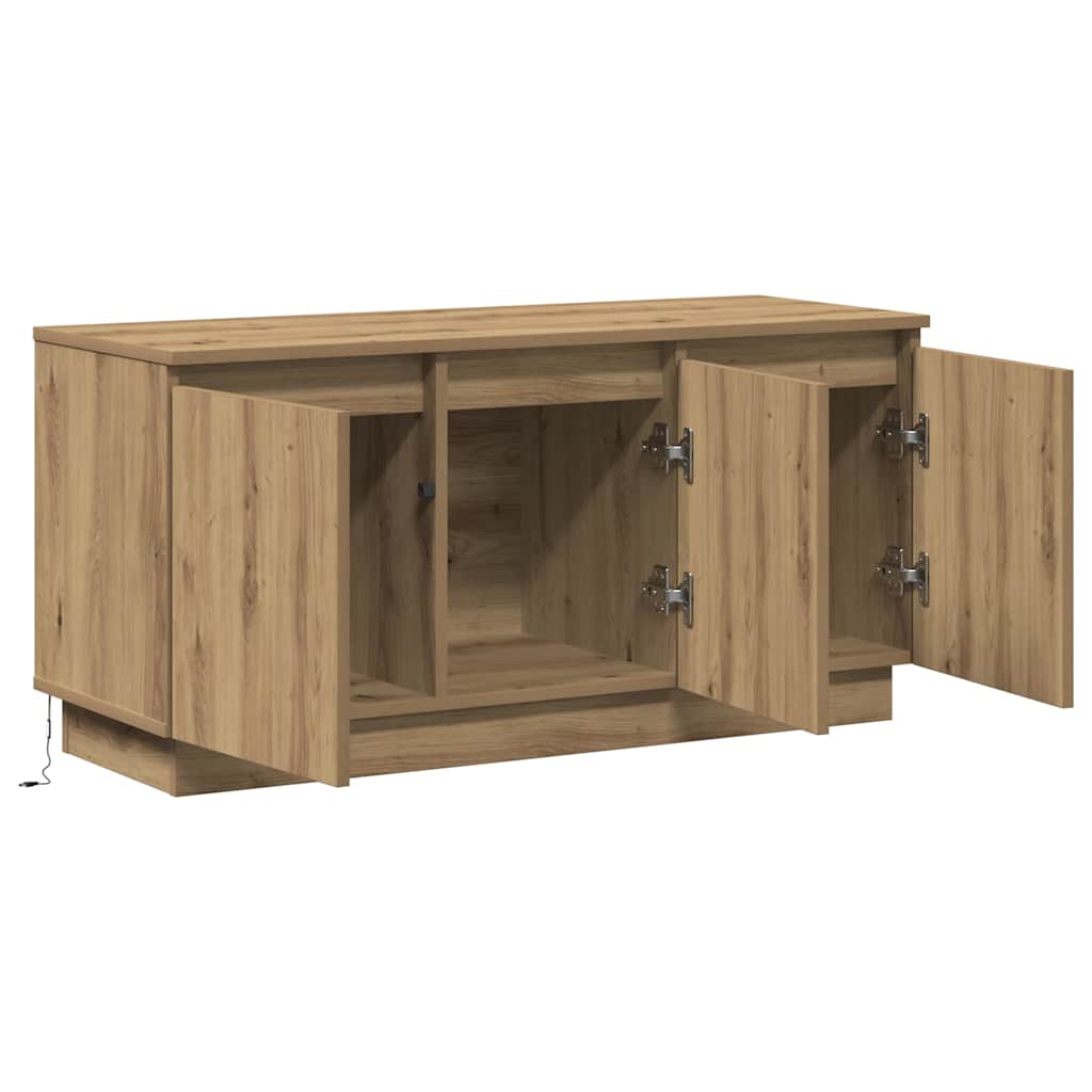 Cabinet TV cu LED stejar artizanal 100 x 38 x 49 cm GartenMobel Dekor