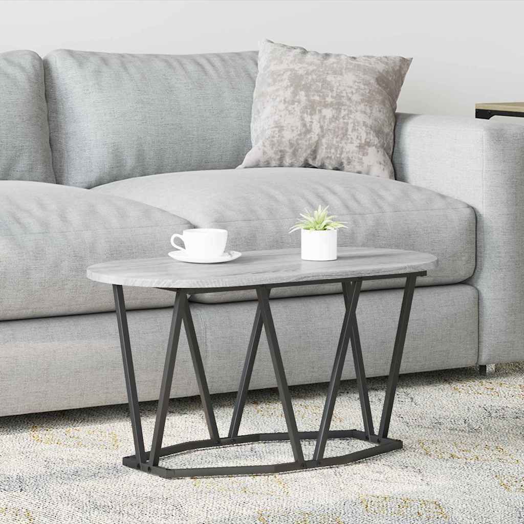 Masă de Cafea Gri 80 x 40 x 40.5 cm Lemn aranjat și metal GartenMobel Dekor