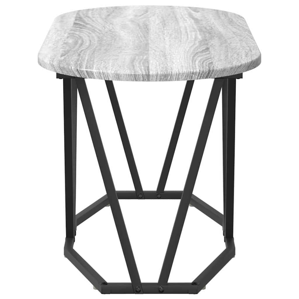 Masă de Cafea Gri 80 x 40 x 40.5 cm Lemn aranjat și metal GartenMobel Dekor