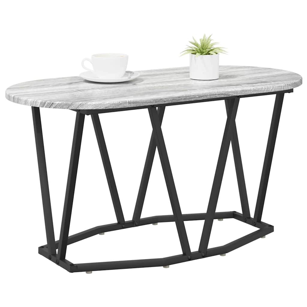 Masă de Cafea Gri 80 x 40 x 40.5 cm Lemn aranjat și metal GartenMobel Dekor