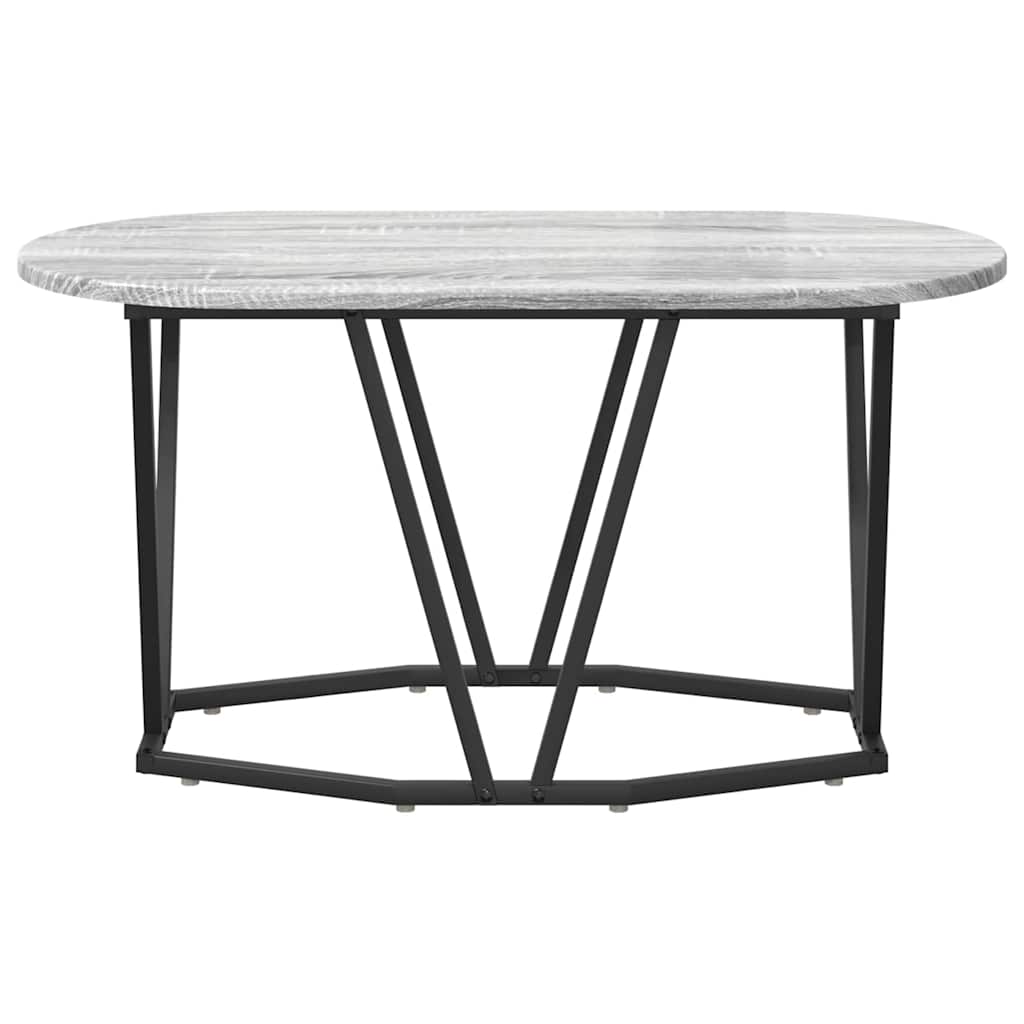 Masă de Cafea Gri 80 x 40 x 40.5 cm Lemn aranjat și metal GartenMobel Dekor