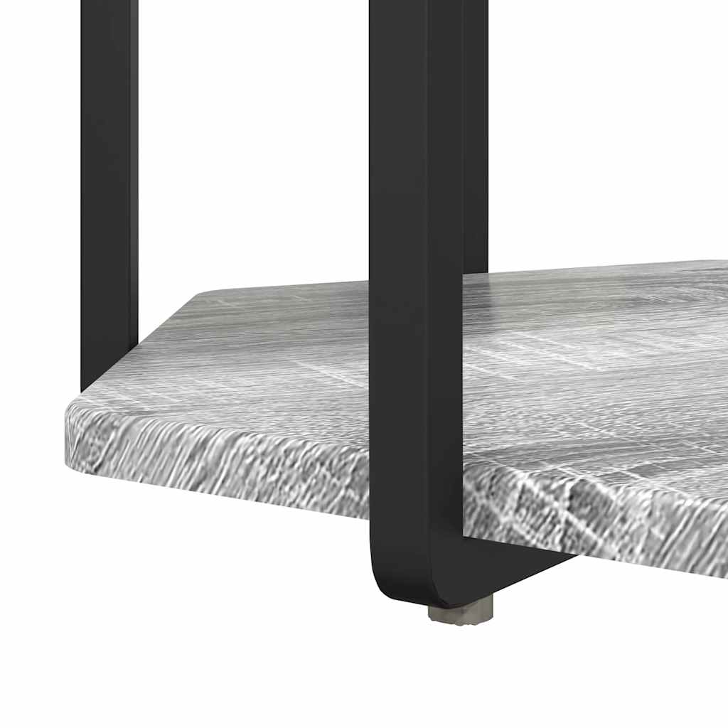 Set măsuțe laterale 2 pcs Gri sonoma și Negru 50 x 50 x 50.5 cm GartenMobel Dekor