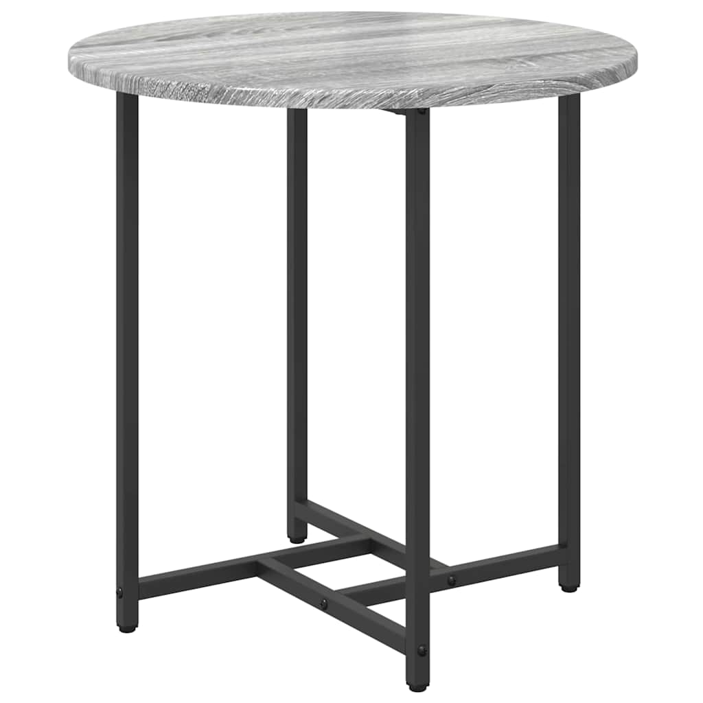 Set măsuțe laterale 2 pcs Gri sonoma și Negru 50 x 50 x 50 cm GartenMobel Dekor
