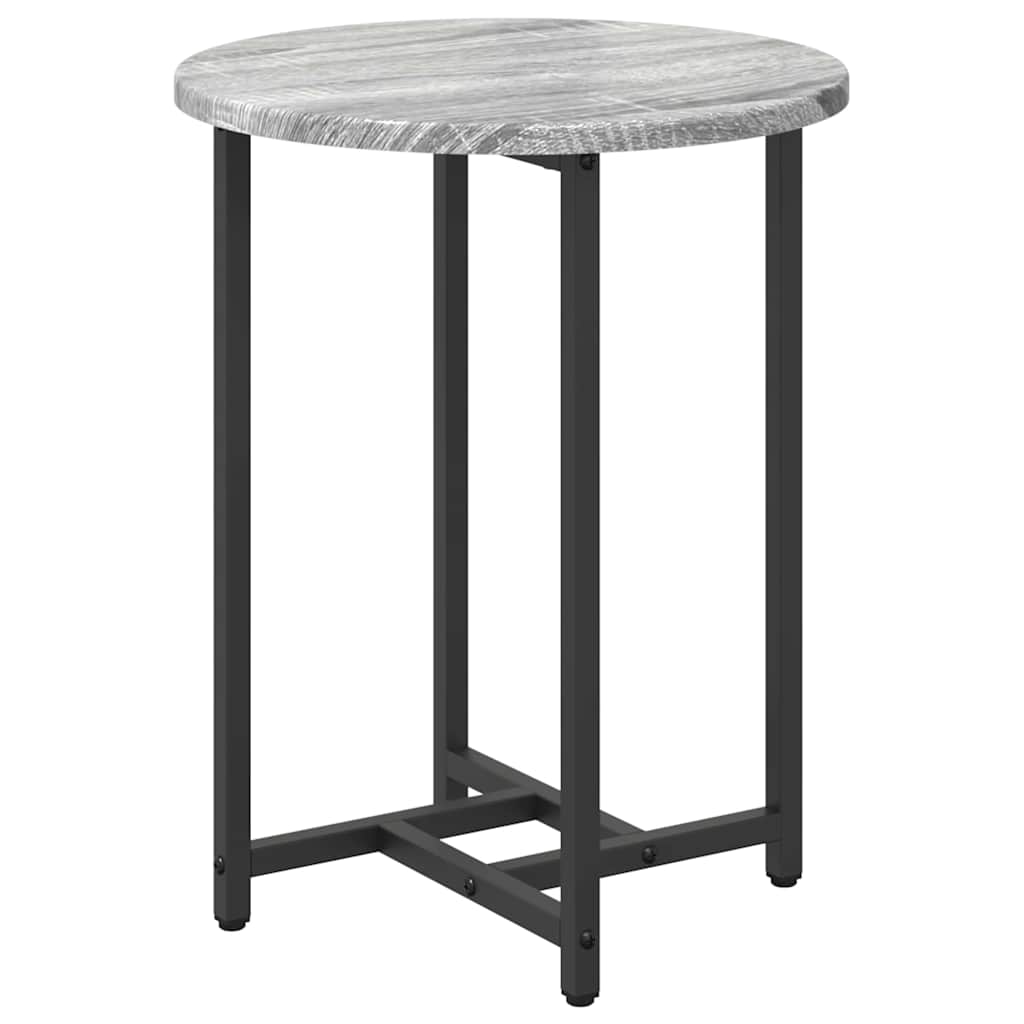Set măsuțe laterale 2 pcs Gri sonoma și Negru 50 x 50 x 50 cm GartenMobel Dekor