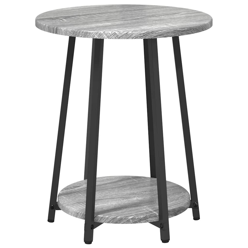 Set măsuțe laterale 2 pcs Gri sonoma și Negru 50 x 50 x 51 cm GartenMobel Dekor