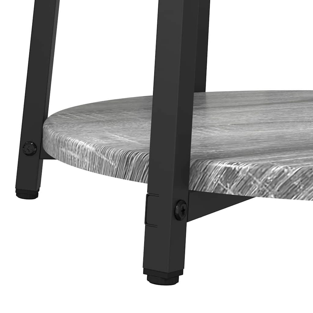 Set măsuțe laterale 2 pcs Gri sonoma și Negru 50 x 50 x 51 cm GartenMobel Dekor