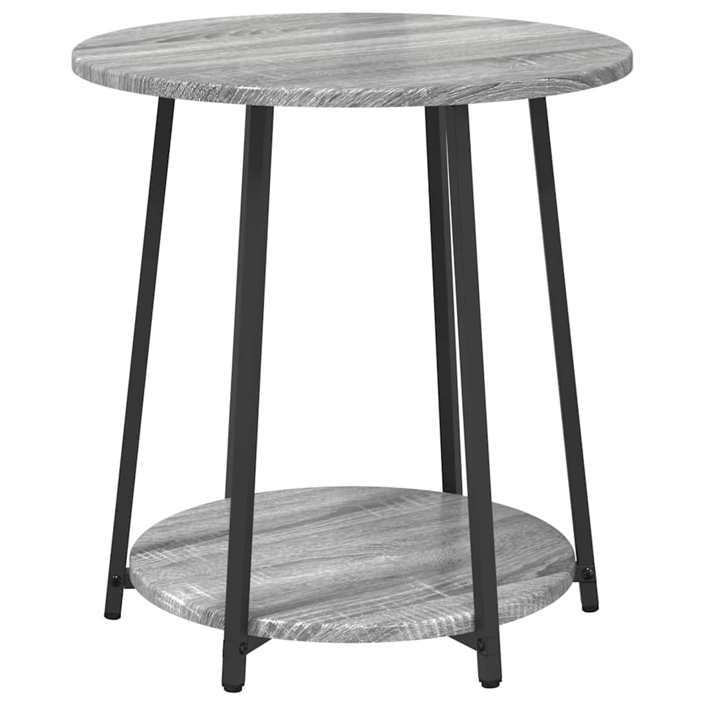Set măsuțe laterale 2 pcs Gri sonoma și Negru 50 x 50 x 51 cm GartenMobel Dekor