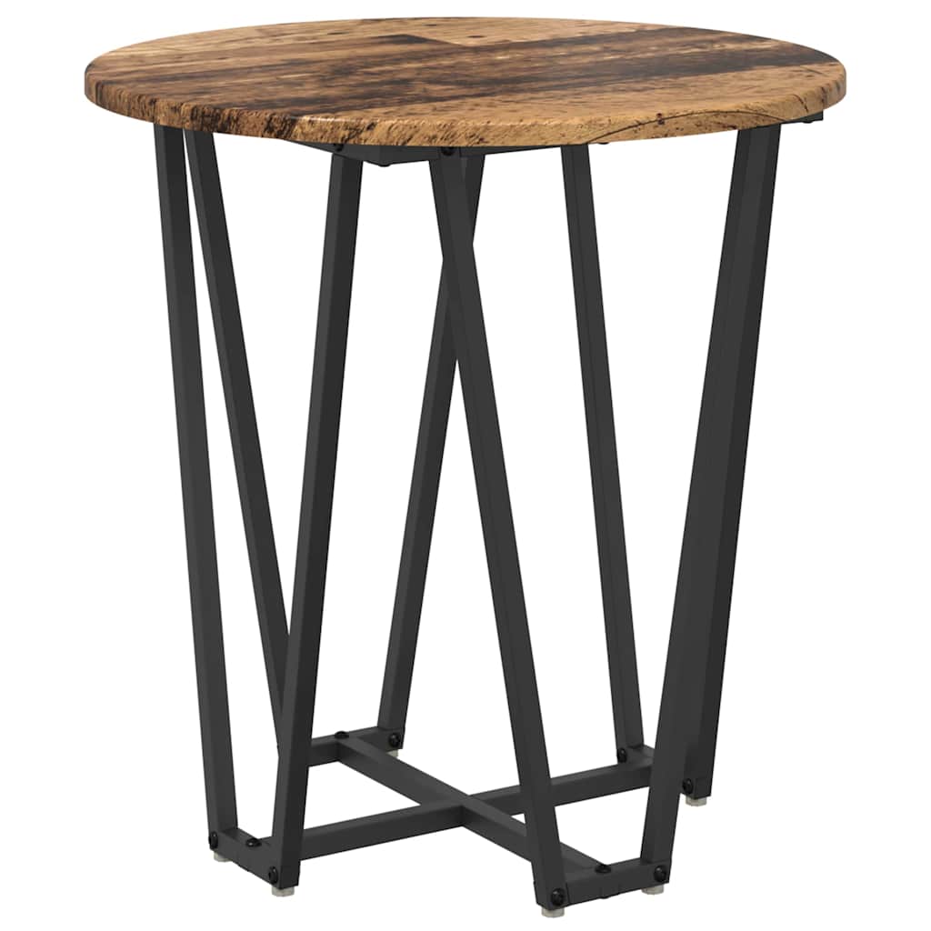 Set măsuțe laterale 2 pcs Lemn vechi și Negru 50 x 50 x 50.5 cm GartenMobel Dekor