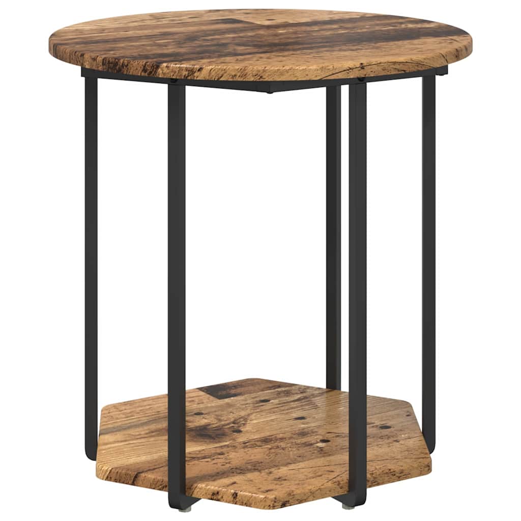 Set măsuțe laterale 2 pcs Lemn vechi și Negru 50 x 50 x 50.5 cm GartenMobel Dekor