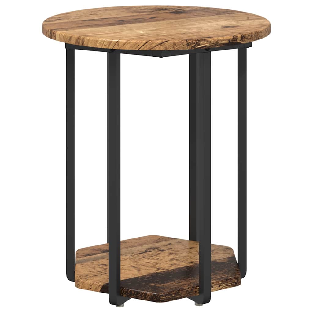 Set măsuțe laterale 2 pcs Lemn vechi și Negru 50 x 50 x 50.5 cm GartenMobel Dekor
