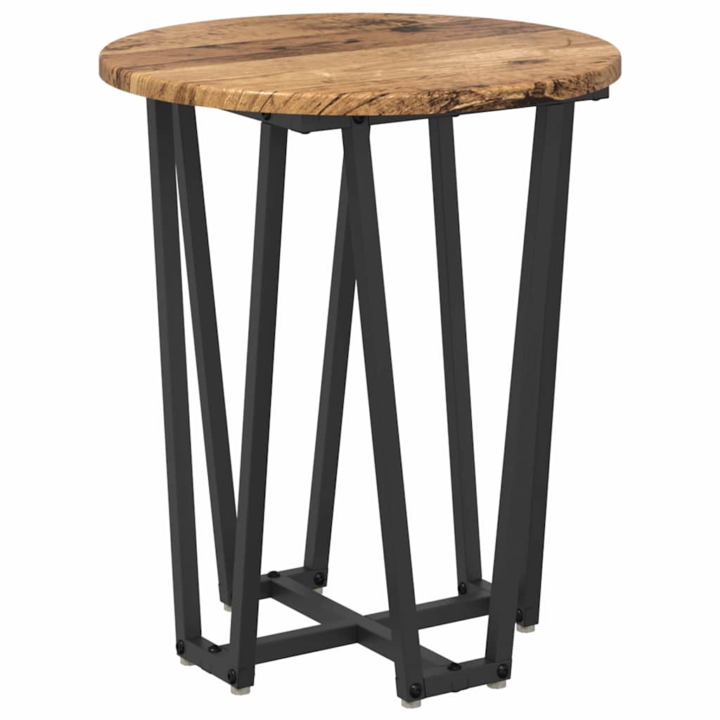 Set măsuțe laterale 2 pcs Lemn vechi și Negru 50 x 50 x 50.5 cm GartenMobel Dekor
