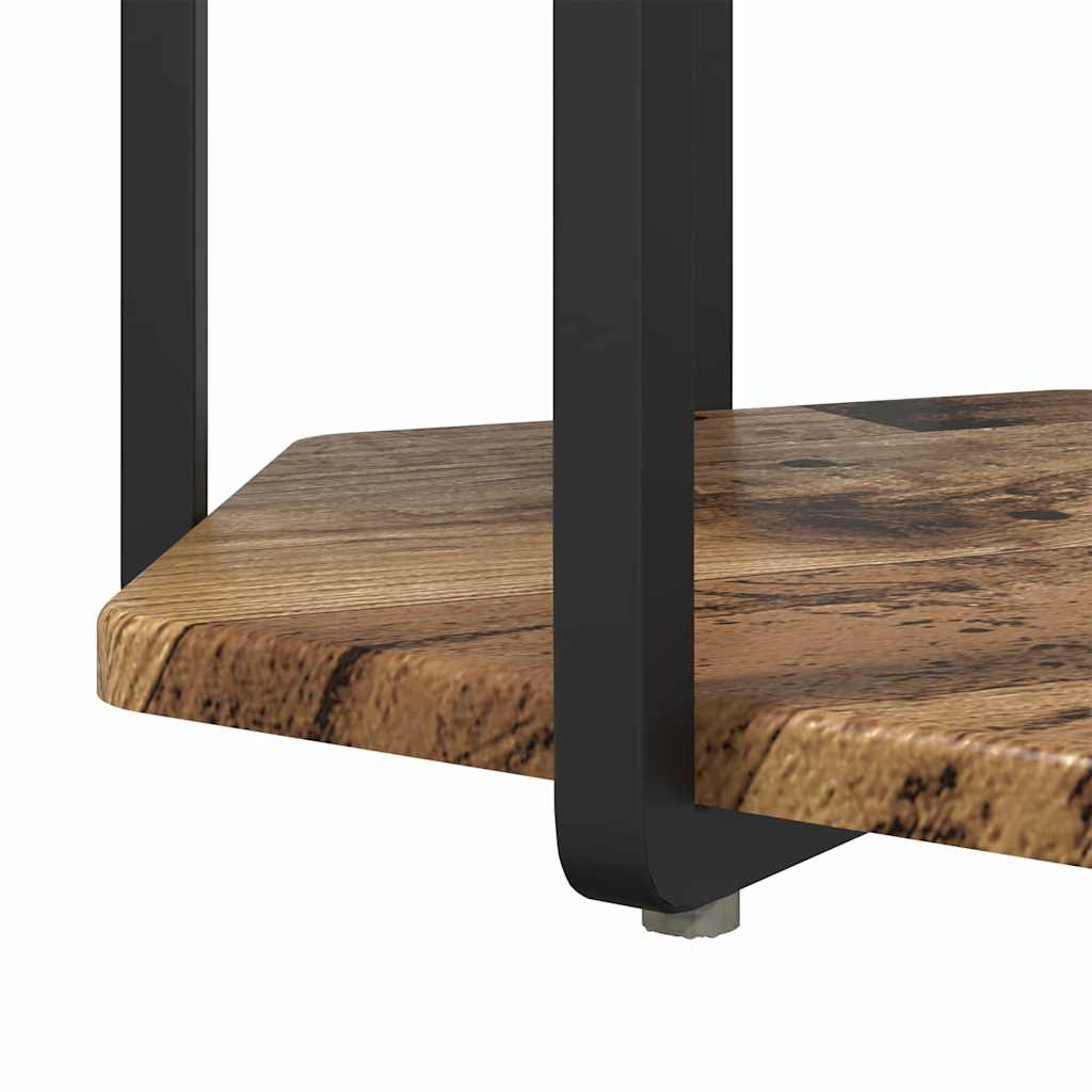 Set măsuțe laterale 2 pcs Lemn vechi și Negru 50 x 50 x 50.5 cm GartenMobel Dekor